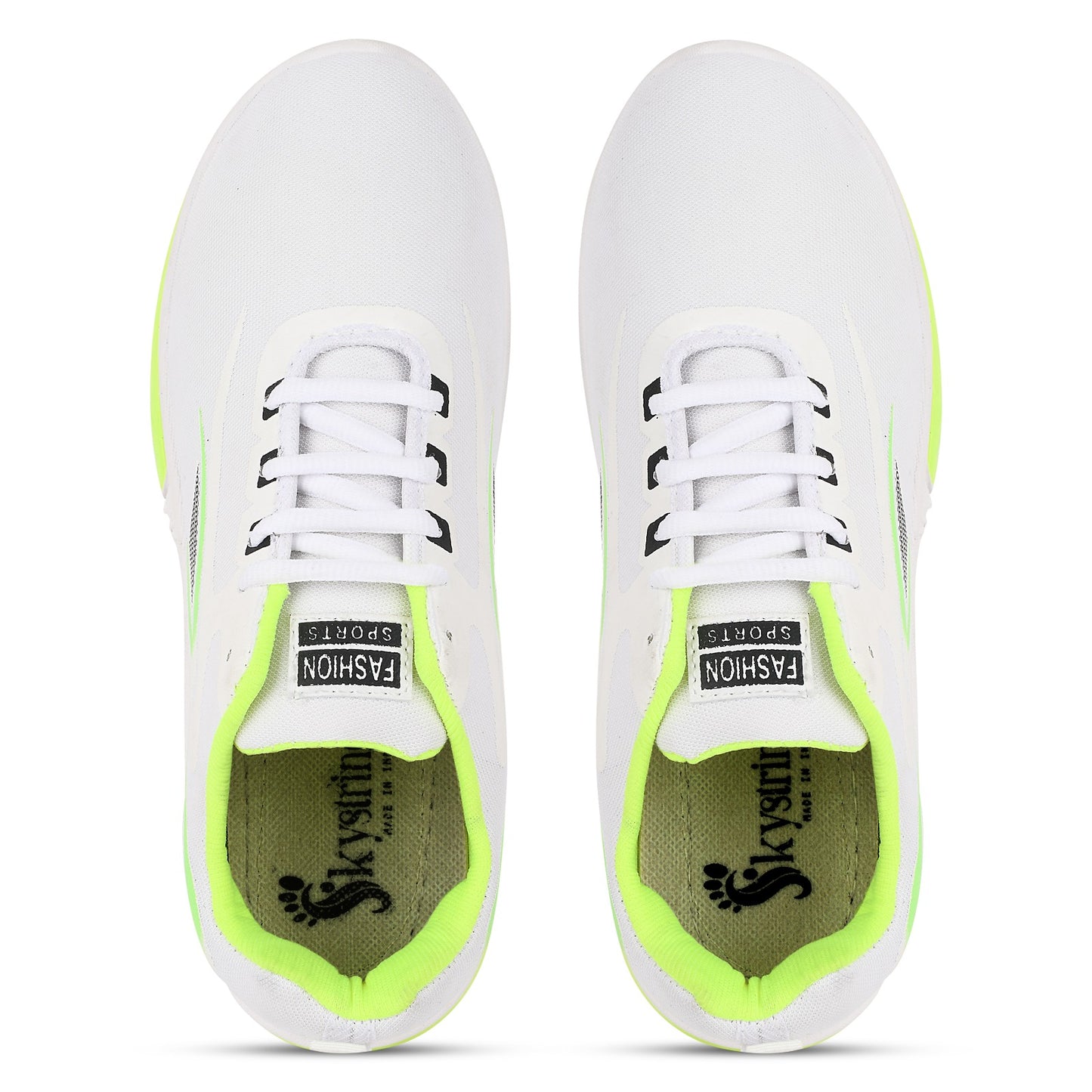 π₯ SkyHigh White & Neon Green Sports Sneakers β Power Up Your Performance! π₯