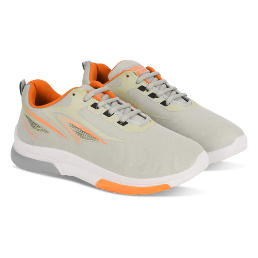 🔥 SkyHigh Grey & Orange Sports Sneakers – Elevate Your Game! 🔥